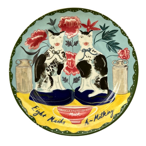 Anthropologie Emily Maude 12 Days of Christmas 8 Maids Milking Dessert Plate